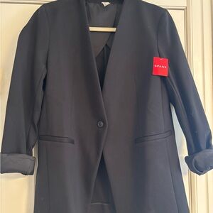 SPANX Black Single-Button Long Blazer